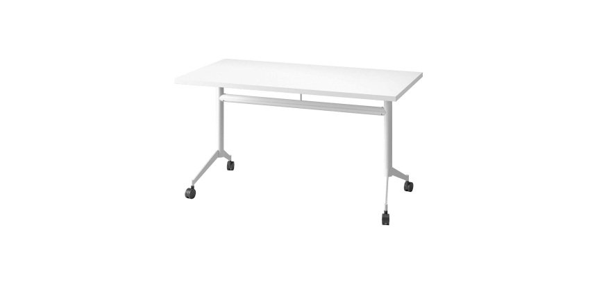 Klappbarer Tisch Polly L 140 x T 70 cm weiße Tischplatte