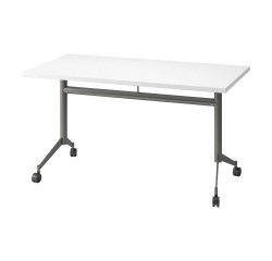 Klappbarer Tisch Polly L 140 x T 70 cm weiße Tischplatte