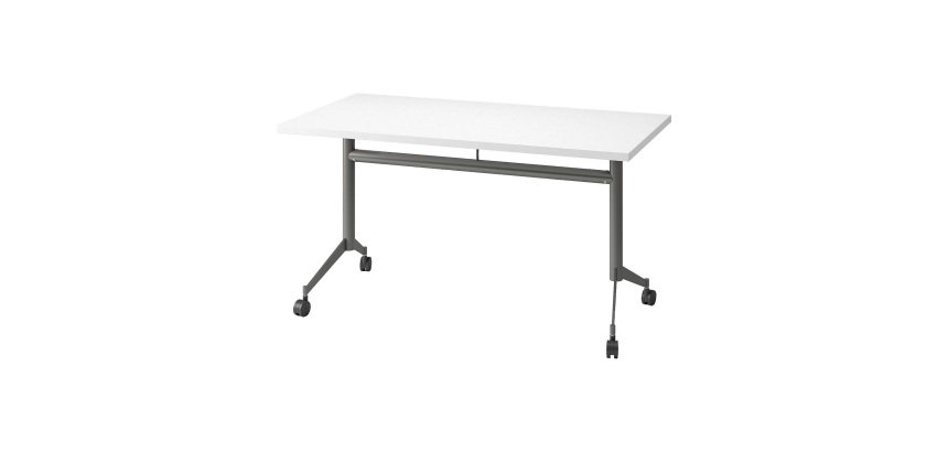 Table rabattable Polly L 140 x P 70 cm plateau blanc