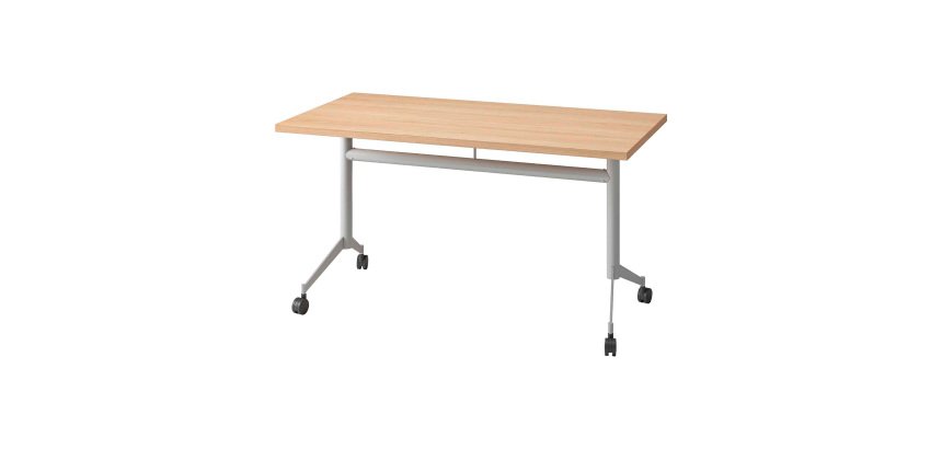 Table rabattable Polly L 140 x P 70 cm plateau chêne clair