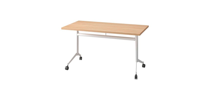 Table rabattable Polly L 140 x P 70 cm plateau chêne clair