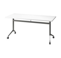Table rabattable Polly L 160 x P 70 cm plateau blanc