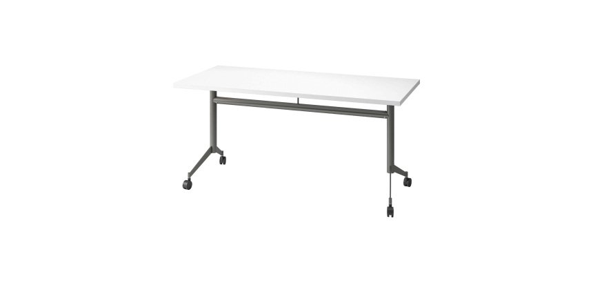 Table de réunion rabattable à roulettes POLLY - plateau profondeur 70cm