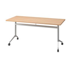 Table rabattable Polly L 160 x P 70 cm plateau chêne clair