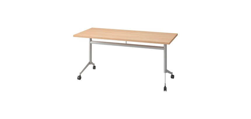 Table rabattable Polly L 160 x P 70 cm plateau chêne clair
