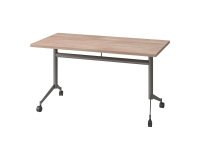 Table rabattable Polly L 140 x P 70 cm plateau orme - pied gris ombre RAL 7022