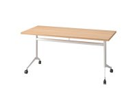 Foldable Table Polly L 160 x W 70 cm light oak top - white leg RAL 9016