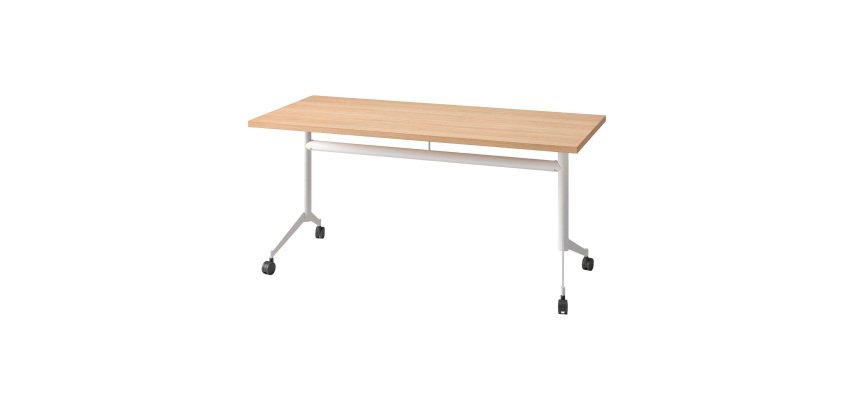Klappbarer Tisch Polly L 160 x T 70 cm Platte in hellem Eichenholz - Nicht brennbar M3