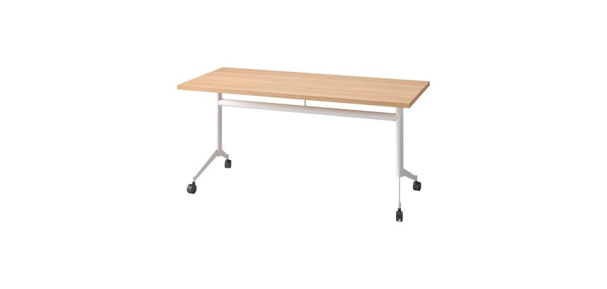 Table rabattable Polly L 160 x P 70 cm plateau chêne clair
