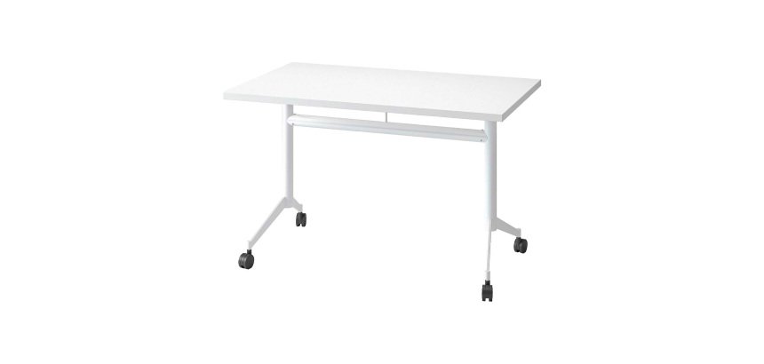 Table rabattable Polly L 120 x P 70 cm plateau blanc