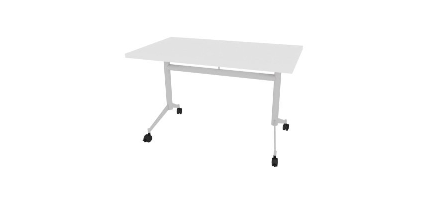 Table rabattable Polly L 120 x P 70 cm plateau blanc