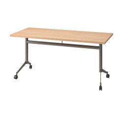 Table rabattable Polly L 160 x P 70 cm plateau chêne clair
