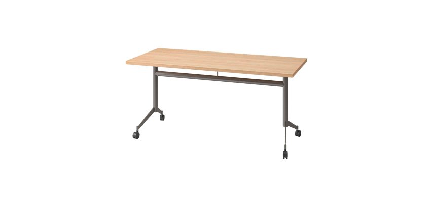 Table rabattable Polly L 160 x P 70 cm plateau chêne clair - Non feu M3