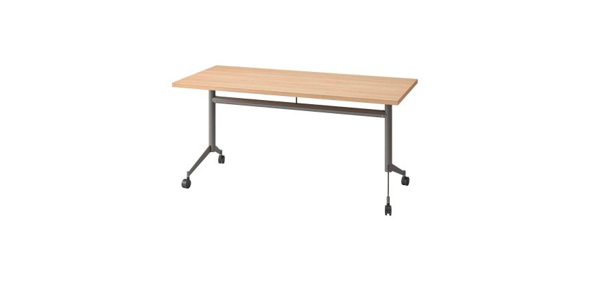 Table rabattable Polly L 160 x P 70 cm plateau chêne clair