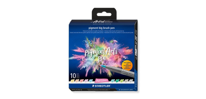 Staedtler Pigment 373 Artist Series Brush-Tip Malstift in Pastellfarben - Etui mit 10 Stück