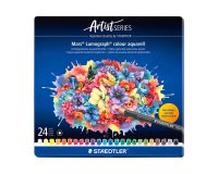 Staedtler Mars Lumograph colour watercolor pencil Artist Series - Metal box of 24