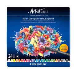 Staedtler Mars Lumograph colour aquarell colored pencil - Metal box of 24