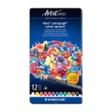Crayon de couleur Staedtler Mars Lumograph colour aquarell Artist Series - Boite métal de 12