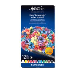 Staedtler Mars Lumograph Farbzeichner Aquarell - Metallschachtel mit 12 Stiften