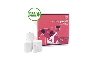 Rollo de papel térmico Fabrisa 75 x Ø 60 x 12 mm x 35m 65 g 1 copia sin bisfenol (pack 8 und)