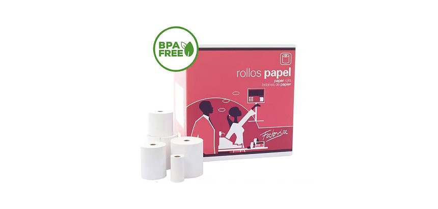 Rollo de papel térmico Fabrisa 75 x Ø 60 x 12 mm x 35m 65 g 1 copia sin bisfenol (pack 8 und)