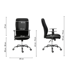 Chaise de bureau Seattle tissu et maille - dossier haut accoudoirs - mécanisme Basculant centré - pieds chrome