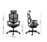 Ultra-ergonomic chair ERGOHUMAN HALO with adjustable armrests and headrest
