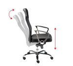 Fauteuil de bureau Lanzio tissu et maille - avec accoudoirs, appui-tête et soutien lombaire - Mécanisme Basculant axe décalé - Pied Chrome