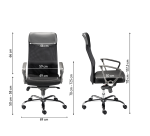 Fauteuil de bureau Lanzio tissu et maille - avec accoudoirs, appui-tête et soutien lombaire - Mécanisme Basculant axe décalé - Pied Chrome