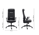 Chaise de bureau MARCEL tissu chiné - accoudoirs 3D, appui-tête, soutien lombaire, mécanisme synchrone réglage profondeur d'assise