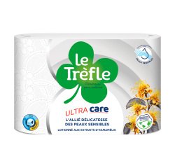 Papier toilette quadruple épaisseur Ultra Care Le Trefle - 12 rouleaux de 115 feuilles