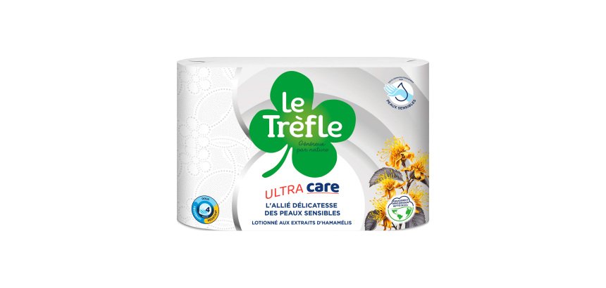Papier toilette quadruple épaisseur Ultra Care Le Trefle - 12 rouleaux de 115 feuilles