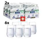 Pack Promo BRU: 2 x 24 bouteilles Bru 50 cl + Gratuit 6 verres Bru