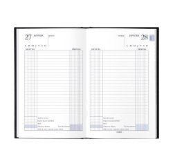 Agenda carré Perpétuel Recette-Dépense journalier - 21,4 x 14 cm