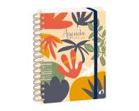 Quo Vadis - Agenda perpétuel - Spiralé - Semainier Horizontal - Français - Eterny - Fleurs - Perpétuel - 15x21 cm