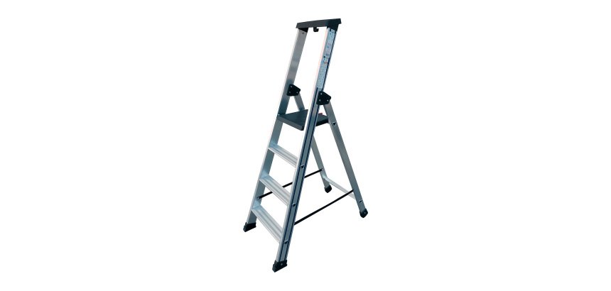Scala apribile STP Issima per uso industriale e domestico in alluminio, 4 gradini