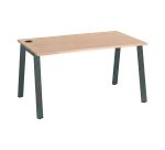 Pack Bureau droit ECLA chêne clair L 160 x P 80 cm piètement métal + Prise Versatag