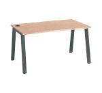 Pack Bureau droit ECLA chêne clair L 140 x P 80 cm piètement métal + Prise Versatag