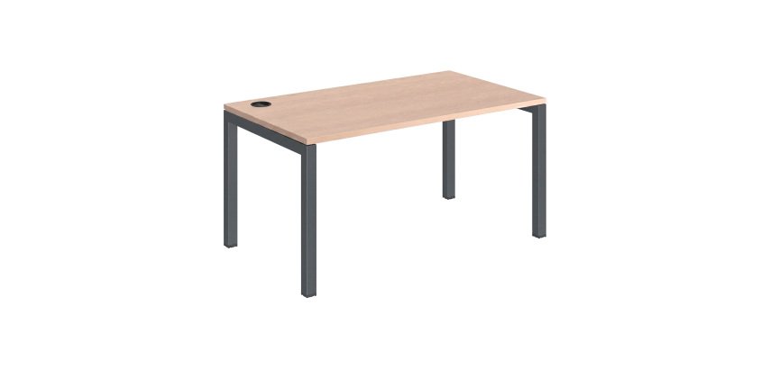 Arko light oak desk pack L 140 cm anthracite metal legs + Versatag USBA socket
