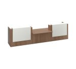 Reception desk right L 426 cm with low module in the center Jana
