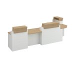 Reception bench corner model L 363 x D 163 cm Quadri oak