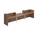 Reception desk right L 426 cm with low module in the center Jana