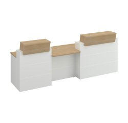 Empfangstheke in L-Form B 280 x T 83 cm Quadri Eiche