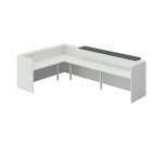 Banque d'accueil d'angle blanc/anthracite L 366 cm retour à gauche - Guest