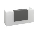 Banque d'accueil droite blanc/anthracite L 246 cm haute - Guest