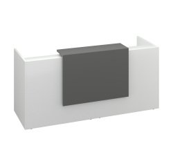 Banque d'accueil droite blanc/anthracite L 246 cm haute - Guest