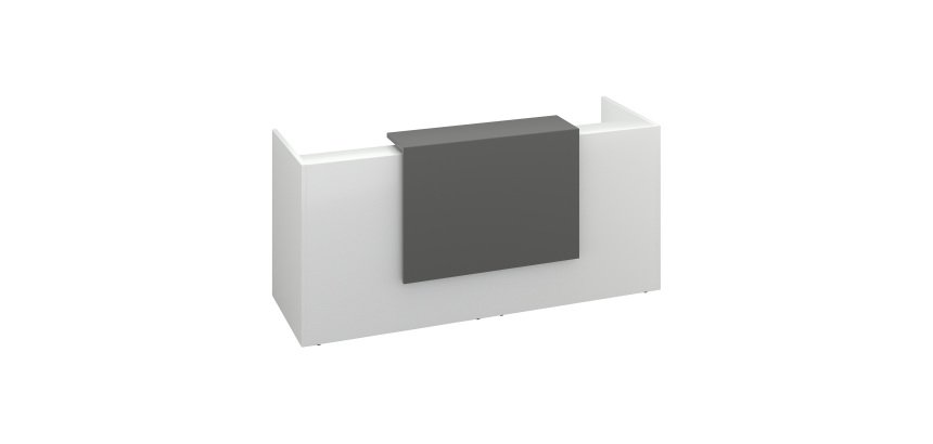 Banque d'accueil droite blanc/anthracite L 246 cm haute - Guest