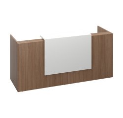 Banque d'accueil droite noyer/blanc L 246 cm haute - Guest