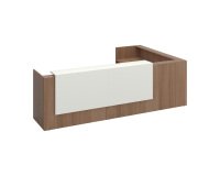 Banque d'accueil d'angle noyer/blanc L 366 cm retour à gauche - Guest