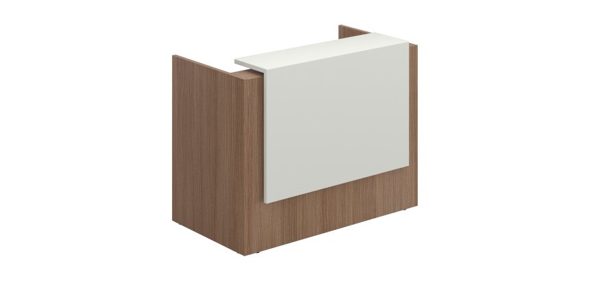 Banque d'accueil compacte noyer/blanc L 166 cm haute - Guest